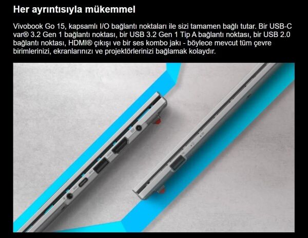 ASUS Vivobook Go 15 E1504GA-NJ340 DİZÜSTÜ BİLGİSAYAR