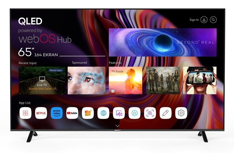 SUNNY SN65QMN252-0276 SMART webOS 164 EKRAN UHD QLED TELEVİZYON